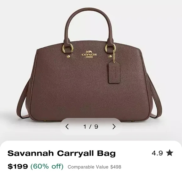 Coach Tan Savannah Carryall Bag - Picture 12 of 13